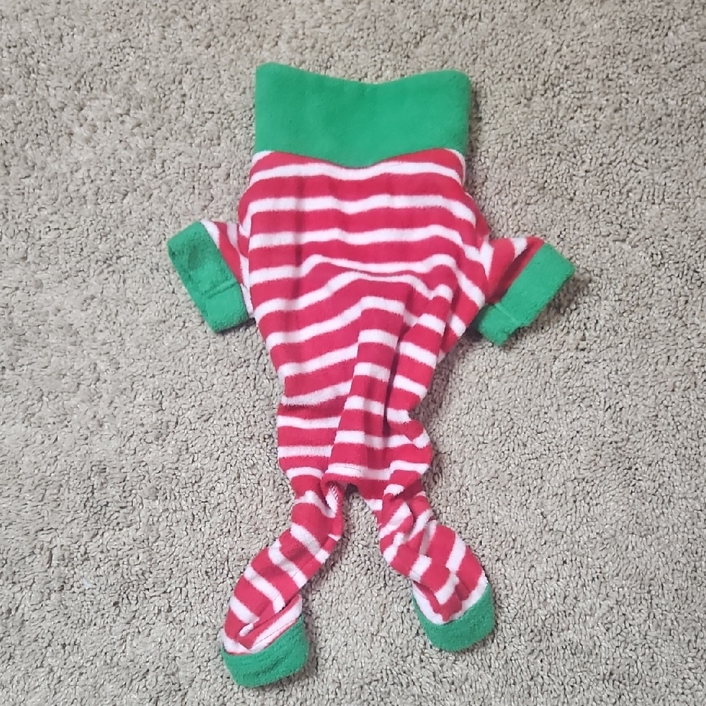 Striped Red and Green Pet One Piece